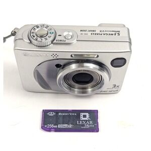 SONY Cyber-shot DSC-W1 Digital Camera 5.1 MP 3x Zoom Flash Works!
